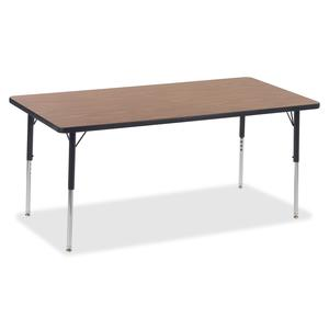 Lorell Classroom Activity Tabletop - High Pressure Laminate (HPL) Rectangle, Medium Oak Top - 30" Table Top Width x 60" Table Top Depth x 1.13" Table Top Thickness - Assembly Required - 1 Each