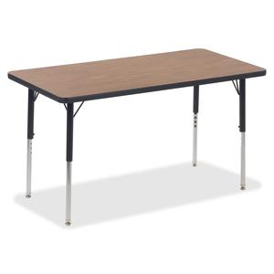 Lorell Classroom Activity Tabletop - High Pressure Laminate (HPL) Rectangle, Medium Oak Top - 24" Table Top Width x 48" Table Top Depth x 1.13" Table Top Thickness - Assembly Required - 1 Each