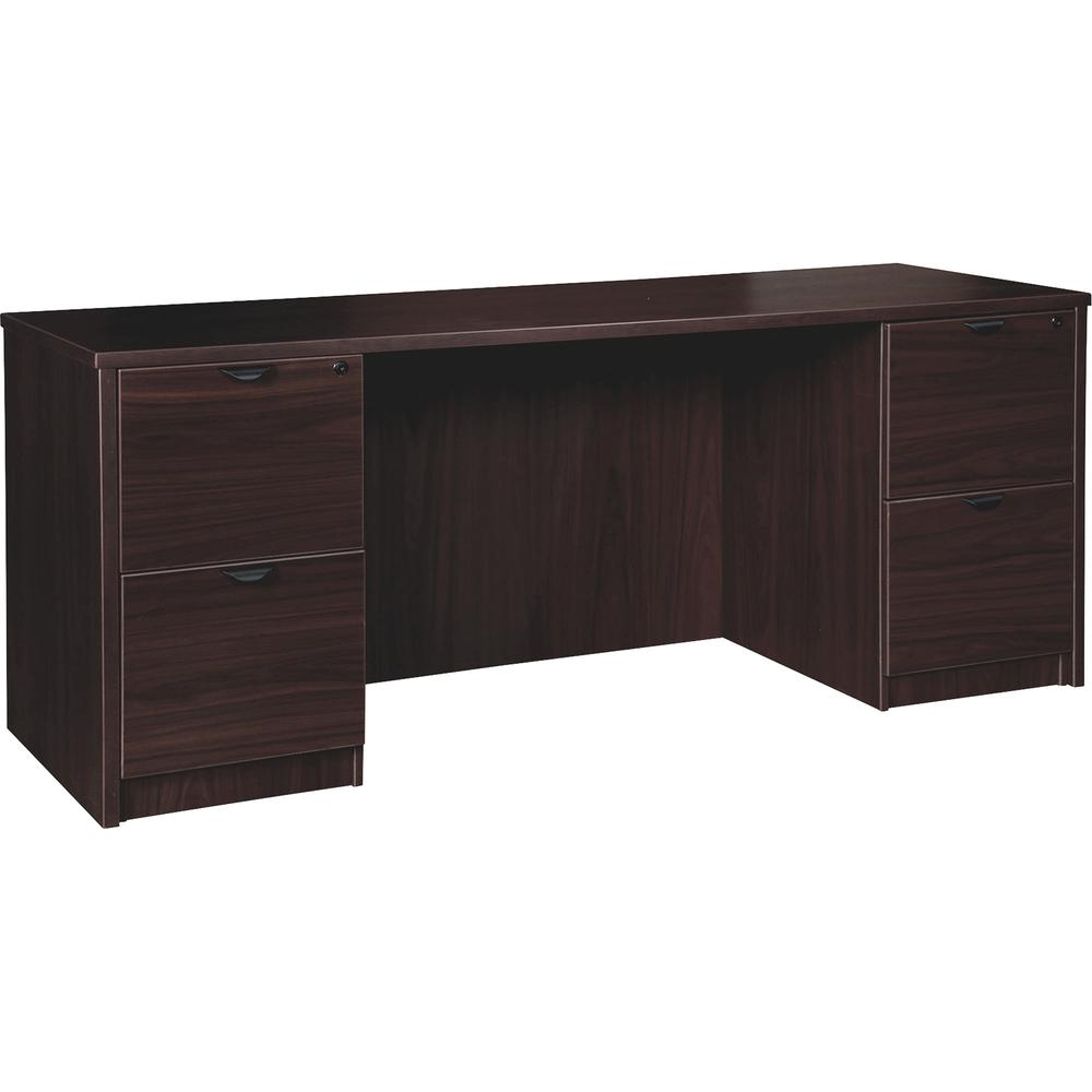 Lorell Prominence 2.0 Double-Pedestal Credenza - 72" x 24"29" , 1" Top - 2 x File Drawer(s) - Double Pedestal on Left/Right Side - Band Edge - Material: Particleboard - Finish: Thermofused Melamine (T