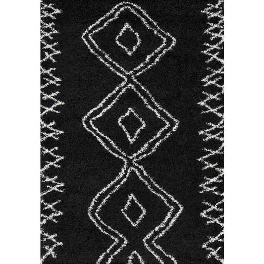 Contemporary Rectangle Area Rug, Black, 9'3" X 12'6"