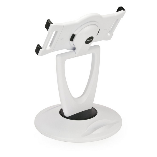 Universal Tablet ViewStation (White) (XL) - MultiStand for 7-12" Tablets | 360° Rotation, Weighted Base, Dual-Axis View Adjustment