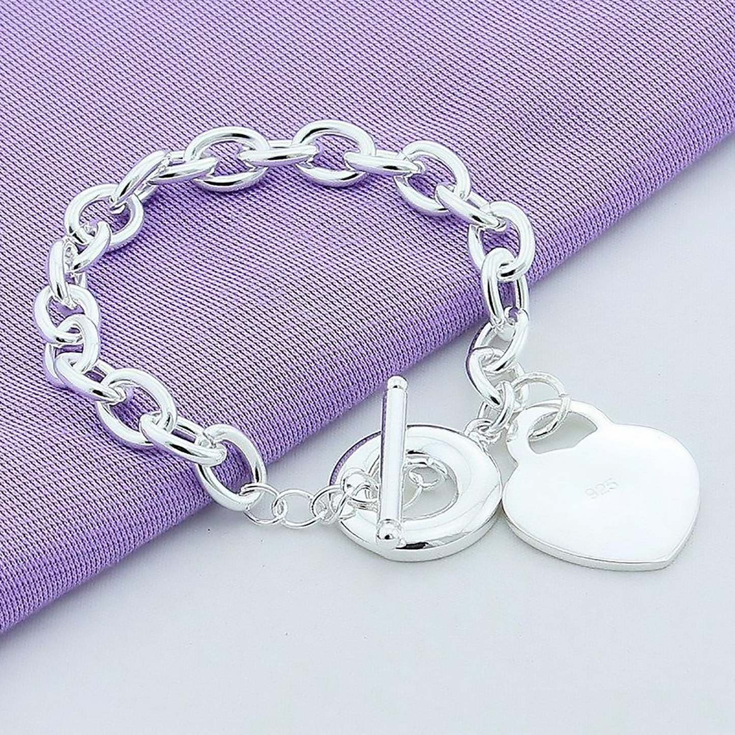 Heart Shaped Lady Charm Bracelet (925 Silver)