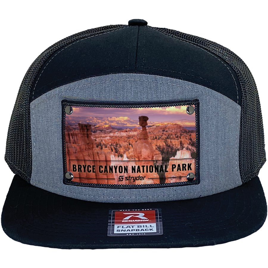 Bryce Canyon Heather Gray and Black 7 Panel Snapback Hat