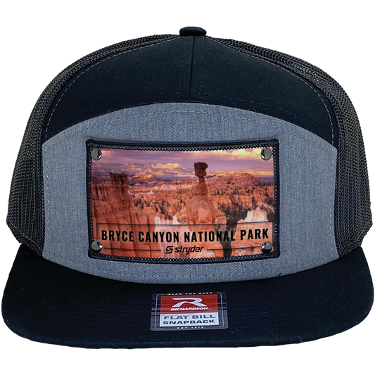 Bryce Canyon Heather Gray and Black 7 Panel Snapback Hat