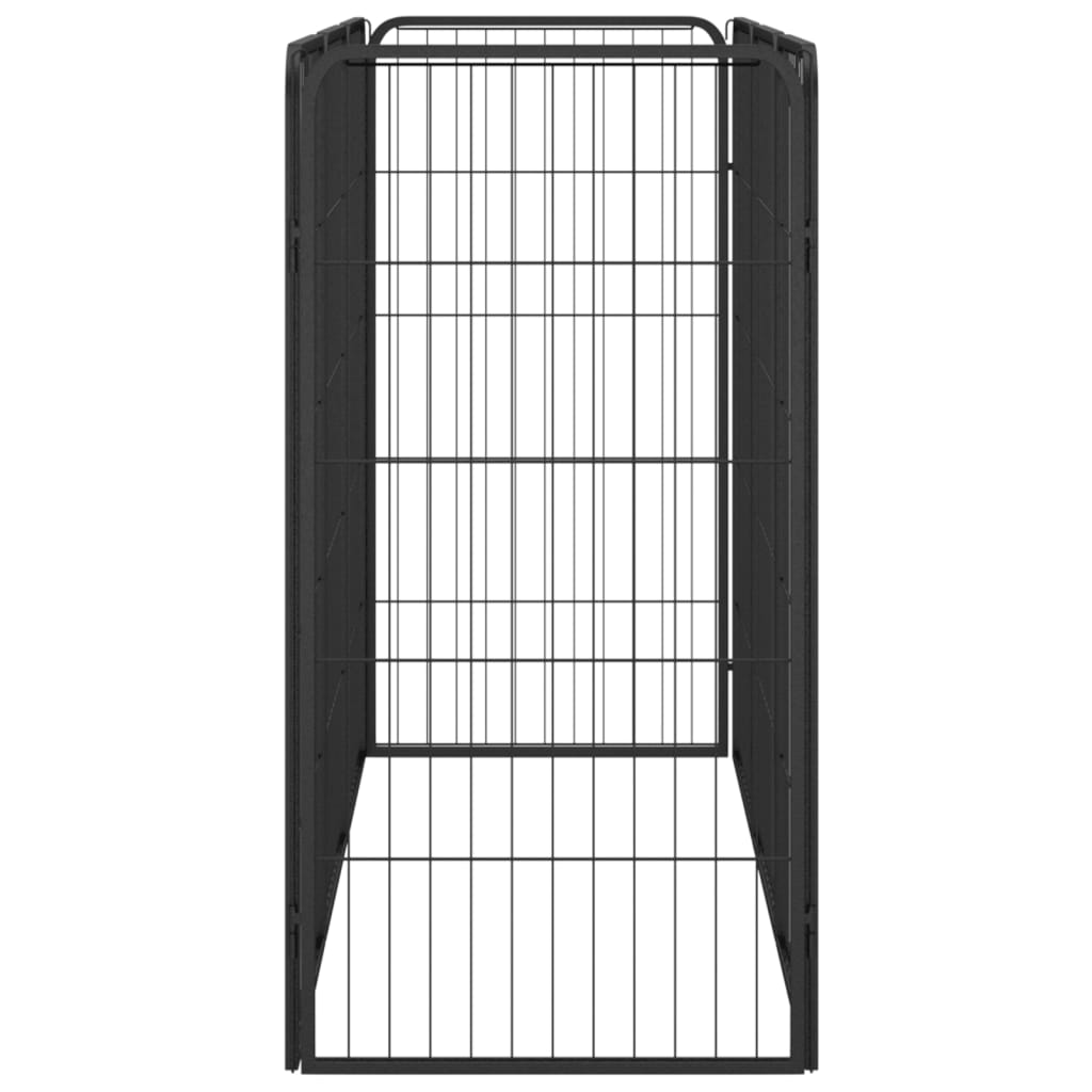 vidaXL 8-Panel Dog Playpen Black 19.7"x39.4" Powder-coated Steel