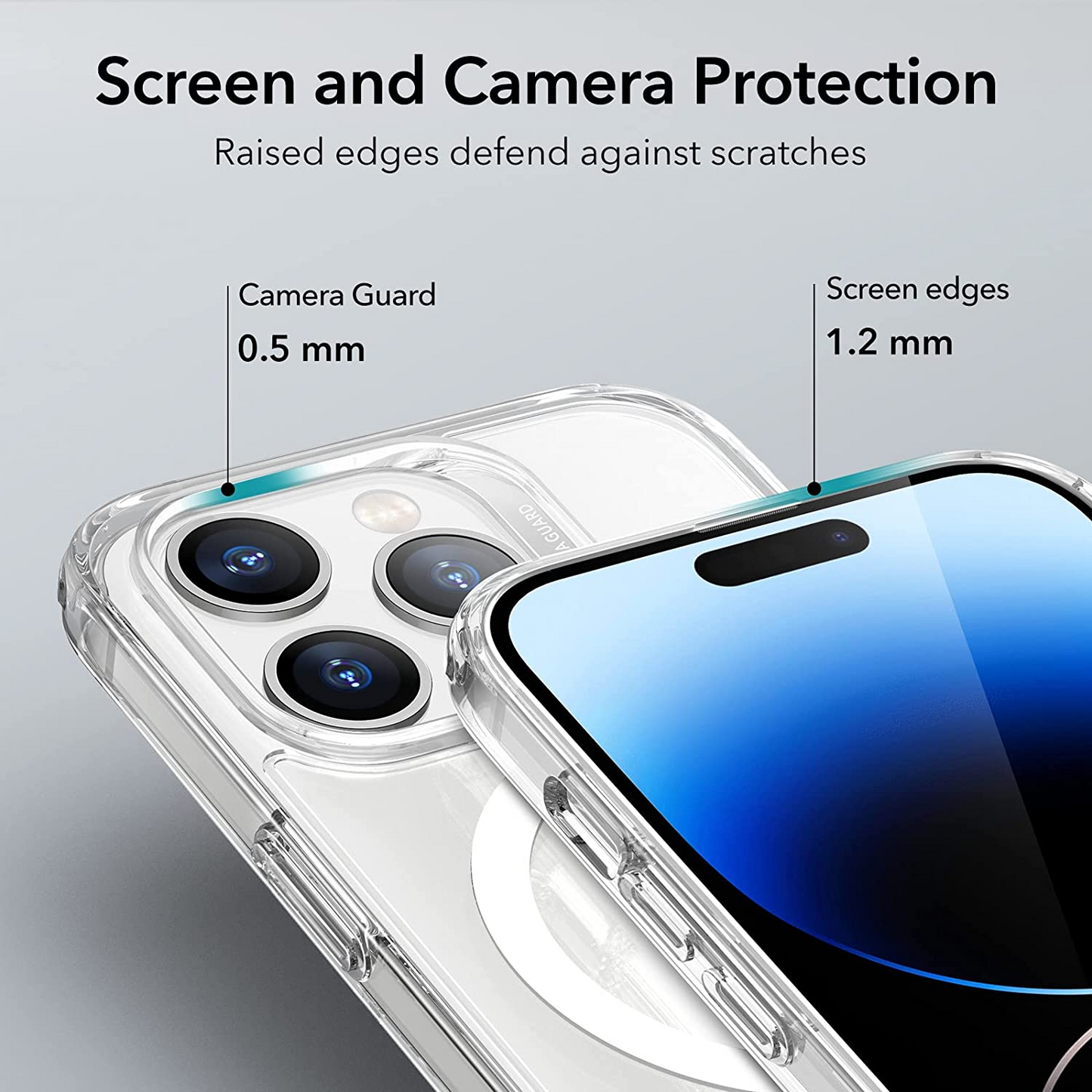 i7 USA Super Magnetic for iPhone 14 Pro Max Case Clear, [Compatible with MagSafe] [Non-Yellowing] Slim Fit Yet Protective Military Grade Shockproof Bumper with Airbag Cover 6.7 inch - Crystal Clear - fashion finesse accessories