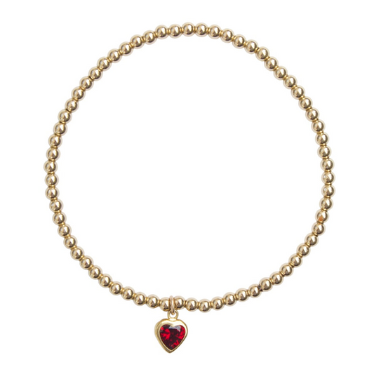 Red Heart Charm Bracelet