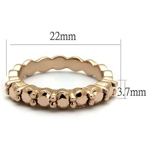 3W1195 - IP Rose Gold (Ion Plating) Brass Ring with AAA Grade CZ  in Metallic Light Gold