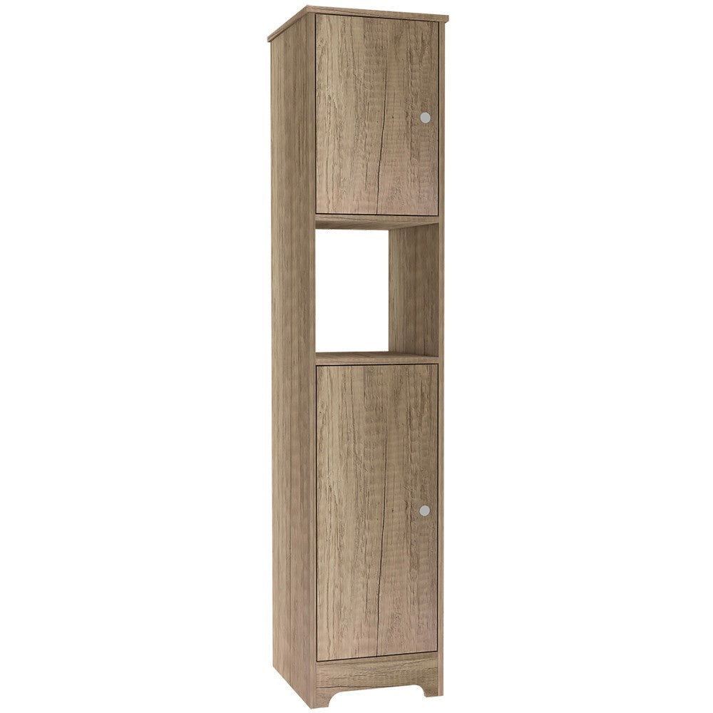 Albany Linen Cabinet - Light Oak Finish, Four Shelves, Elegant Bathroom Storage