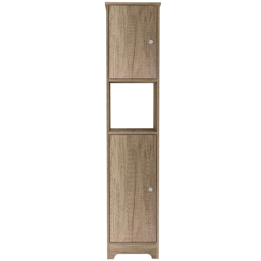 Albany Linen Cabinet - Light Oak Finish, Four Shelves, Elegant Bathroom Storage