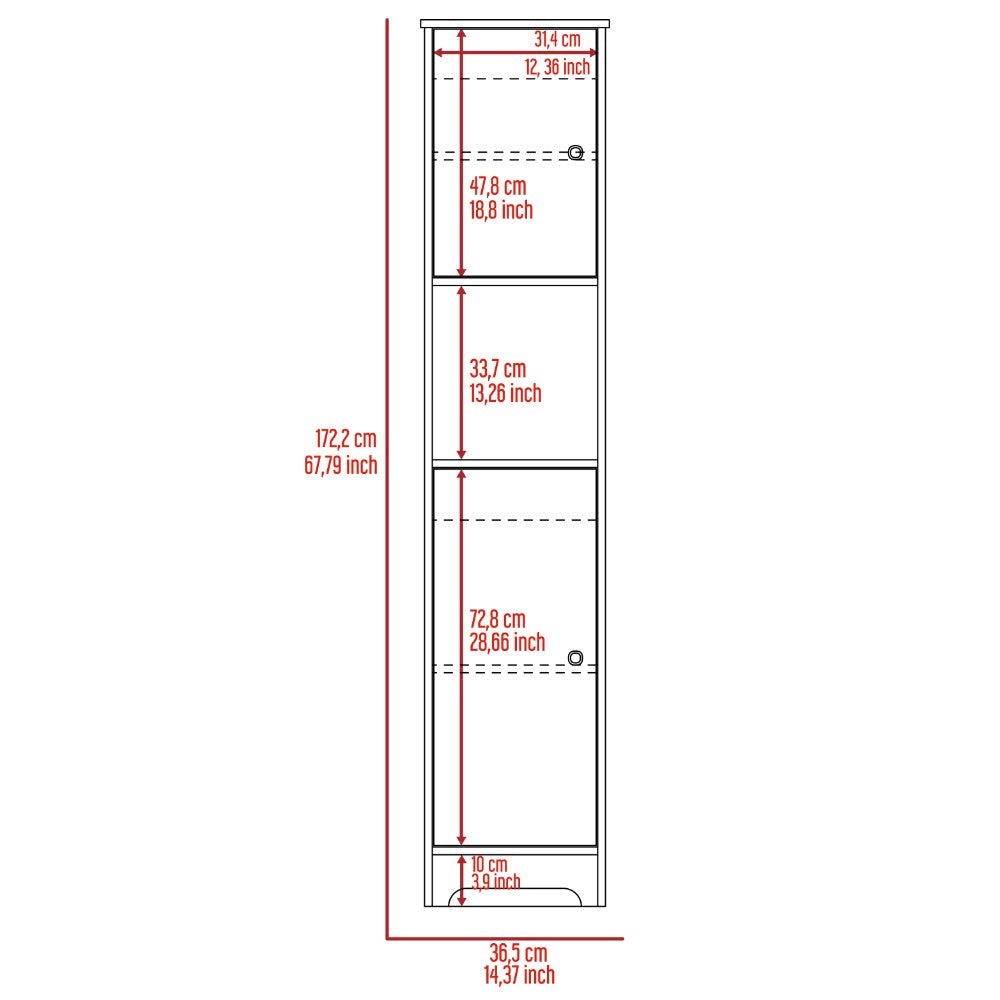 Albany Linen Cabinet - Light Oak Finish, Four Shelves, Elegant Bathroom Storage