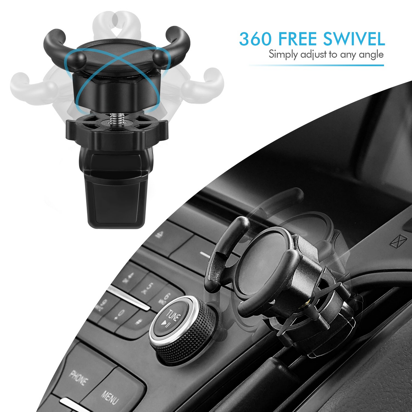 Air Vent Mount Phone Holder with Adjustable Switch Lock for Popsocket