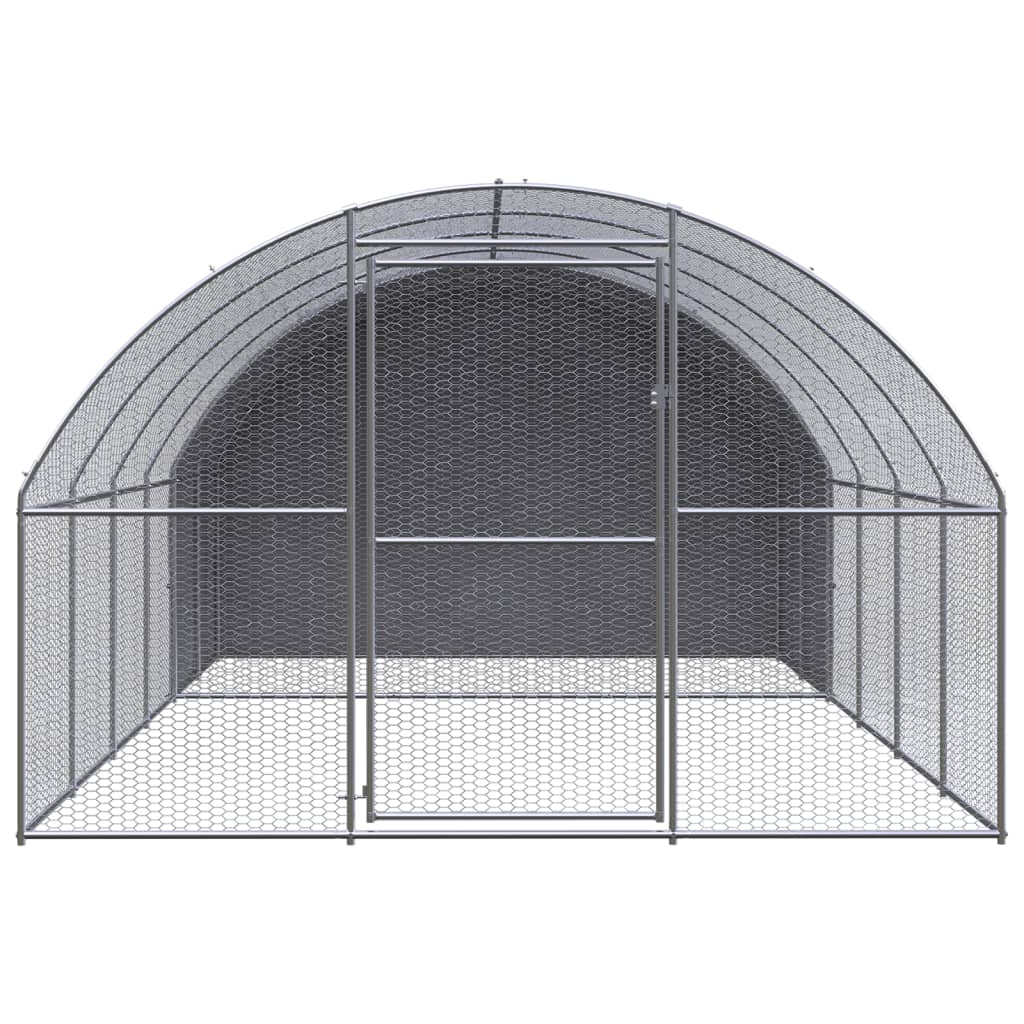 vidaXL Outdoor Chicken Coop 9.8'x13.1'x6.6' Galvanized Steel