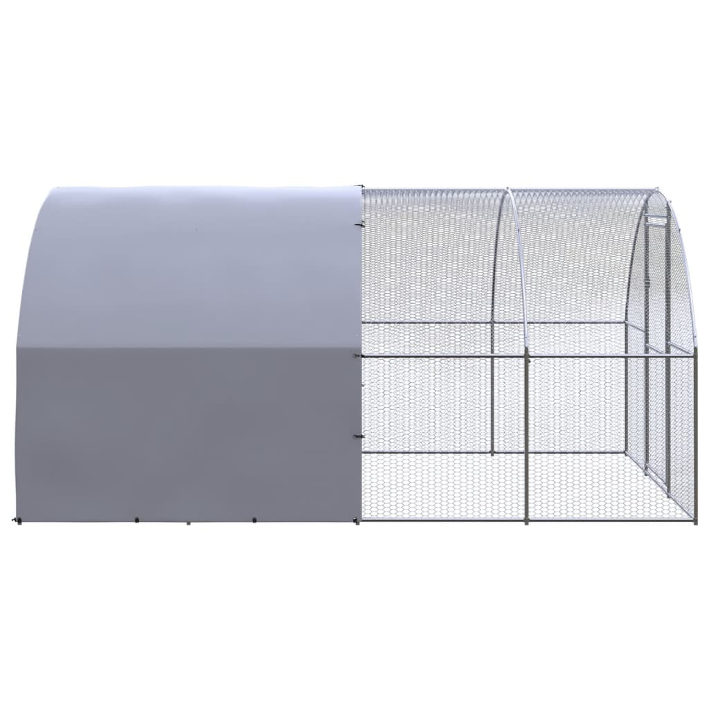 vidaXL Outdoor Chicken Coop 9.8'x13.1'x6.6' Galvanized Steel