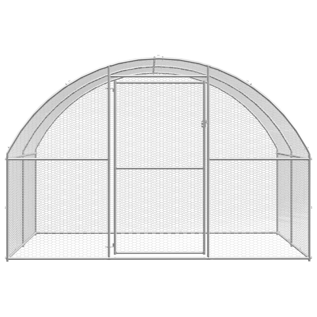 vidaXL Outdoor Chicken Coop 9.8'x13.1'x6.6' Galvanized Steel