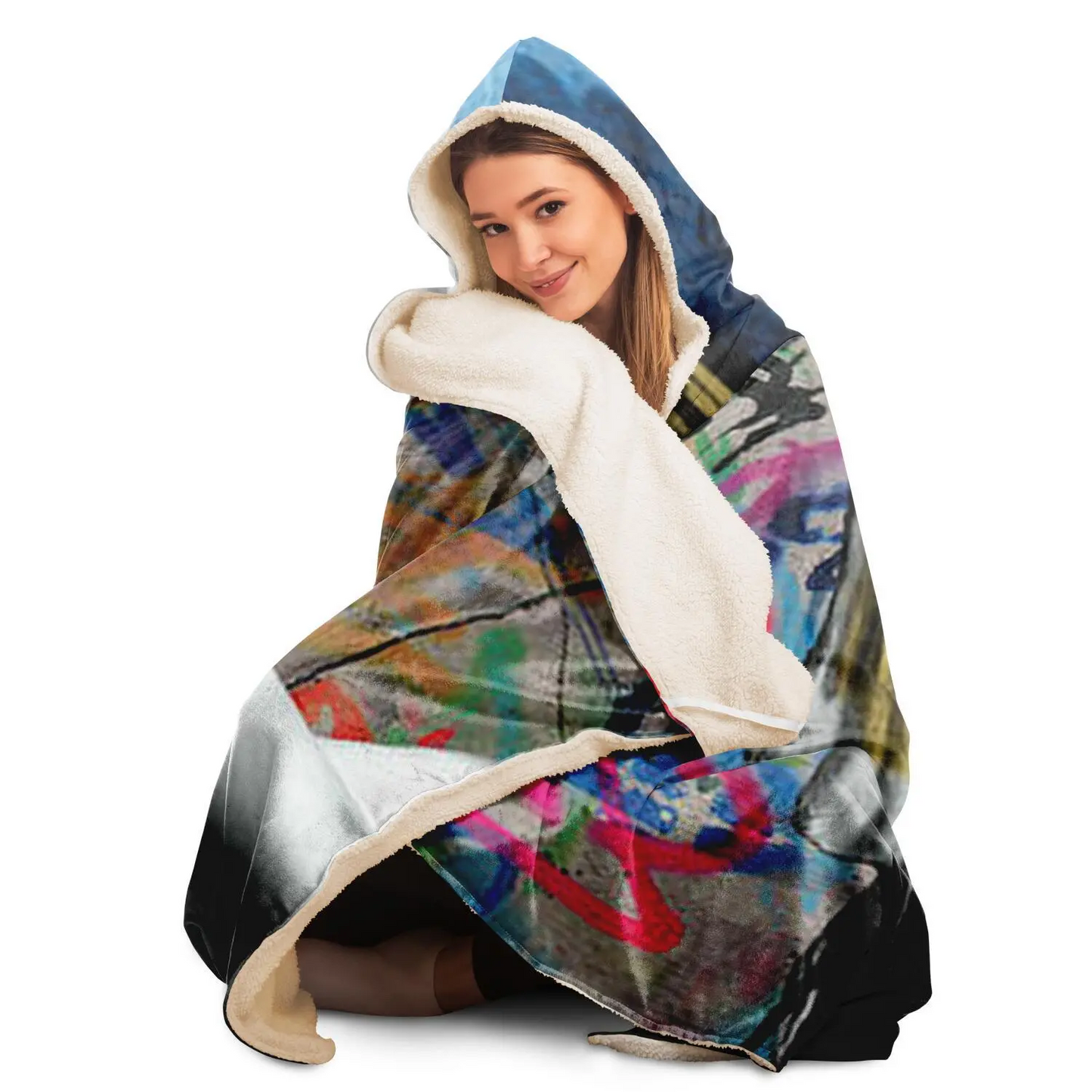 Griet Street Art Hooded Blanket