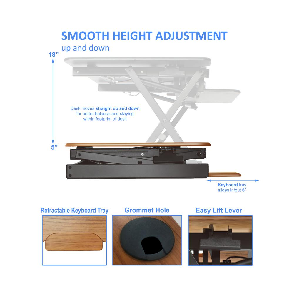 Rocelco 32" Height Adjustable Standing Desk - Enhance your Workday