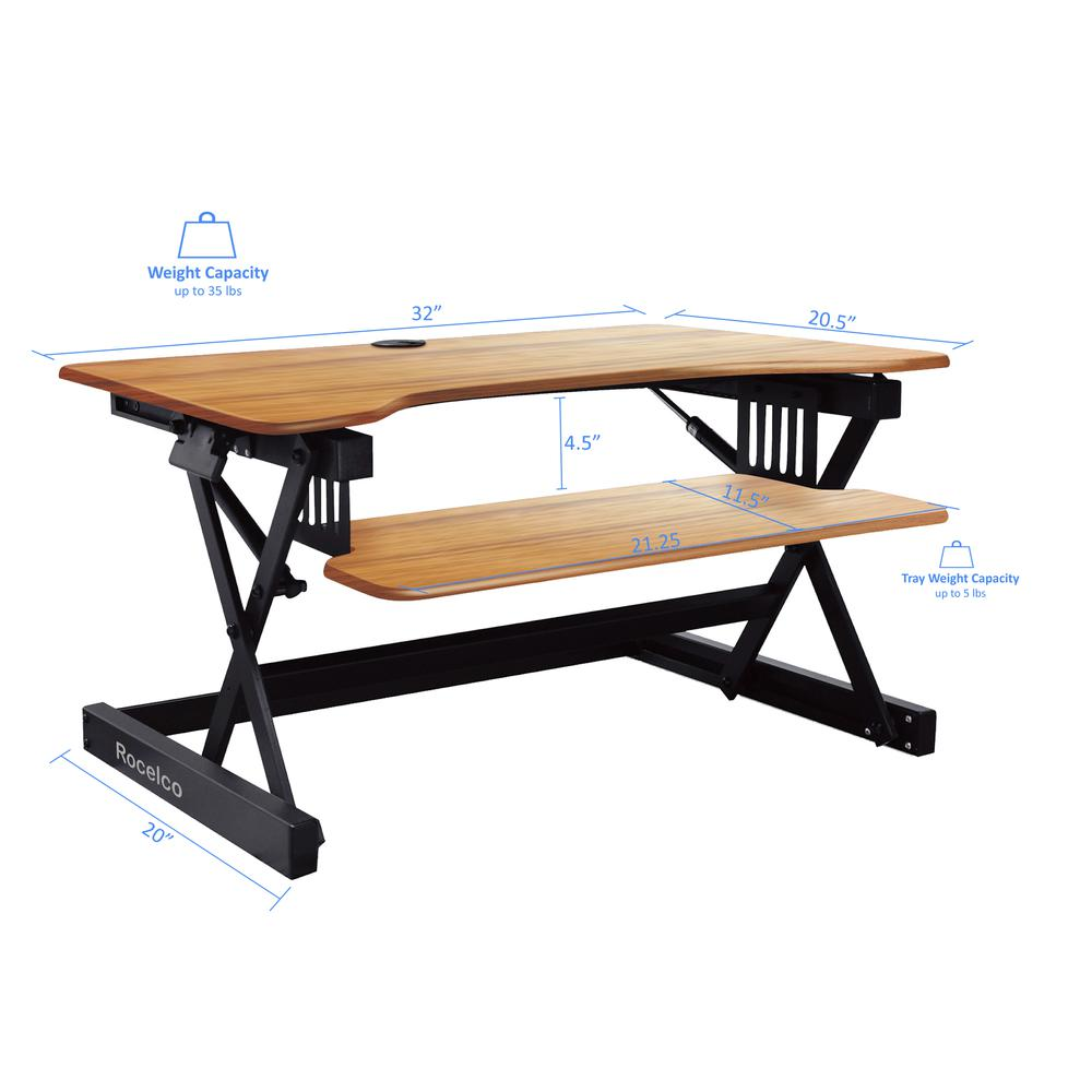 Rocelco 32" Height Adjustable Standing Desk - Enhance your Workday