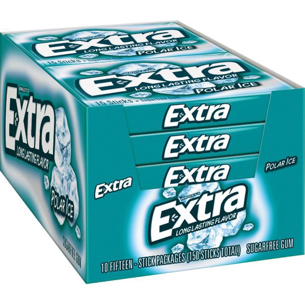 Wrigley Extra Polar Ice Chewing Gum - Mint - 10 / Box