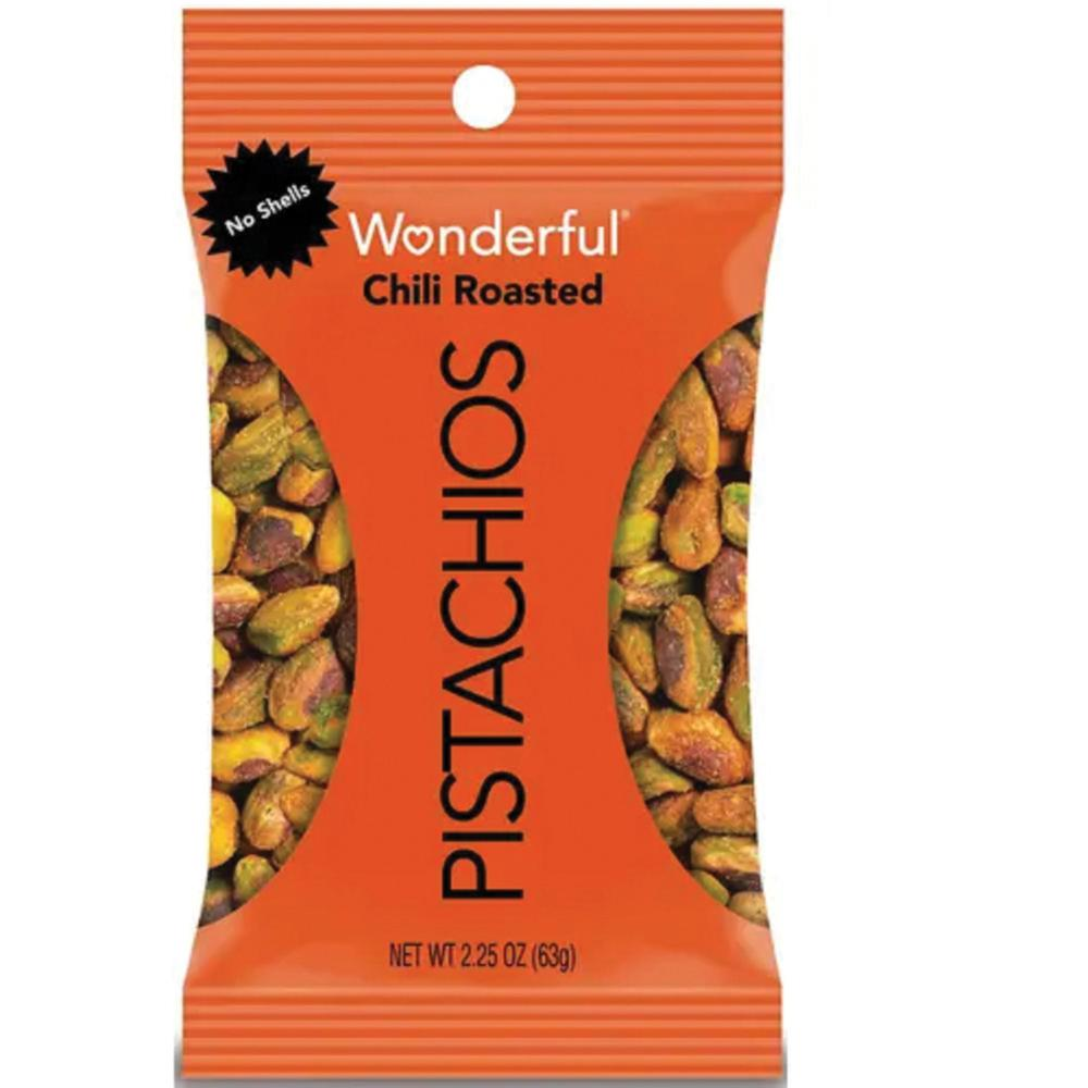 Wonderful No Shell Pistachios - Chili - 2.25 oz - 8 / Box