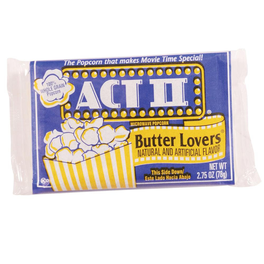 ACT II Butter Lovers Microwave Popcorn - Microwavable - Butter - 2.75 oz - 36 / Carton