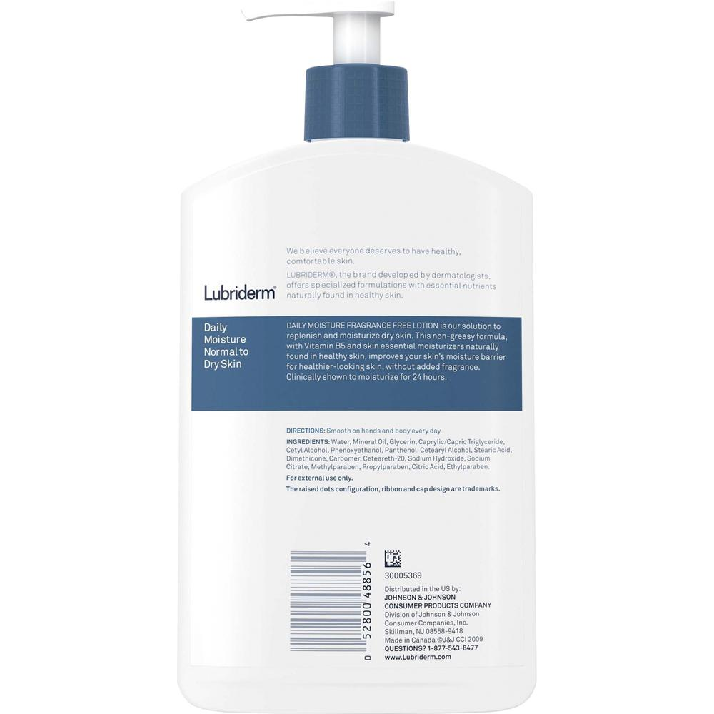 Lubriderm Daily Moisture Lotion - Lotion - 16 fl oz - For Dry, Normal Skin - Applicable on Body - Moisturising, Non-greasy, Fragrance-free, Absorbs Quickly - 12 / Carton