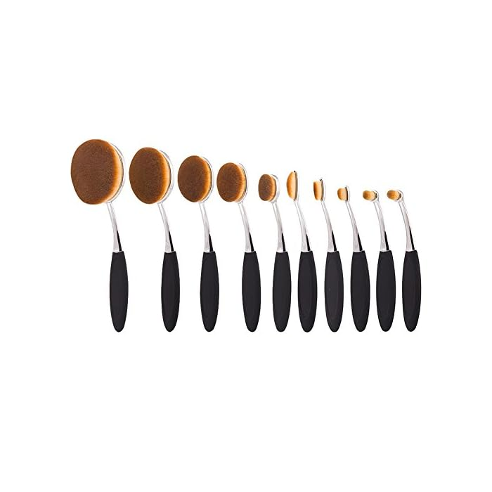 Beauty Experts Set of 10 Oval Beauty Brushes - fashion finesse accessories