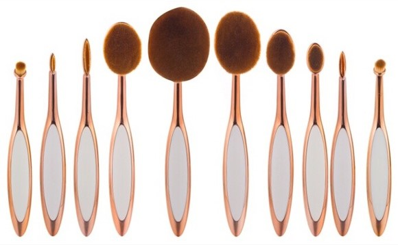 Beauty Experts Set of 10 Oval Beauty Brushes - fashion finesse accessories