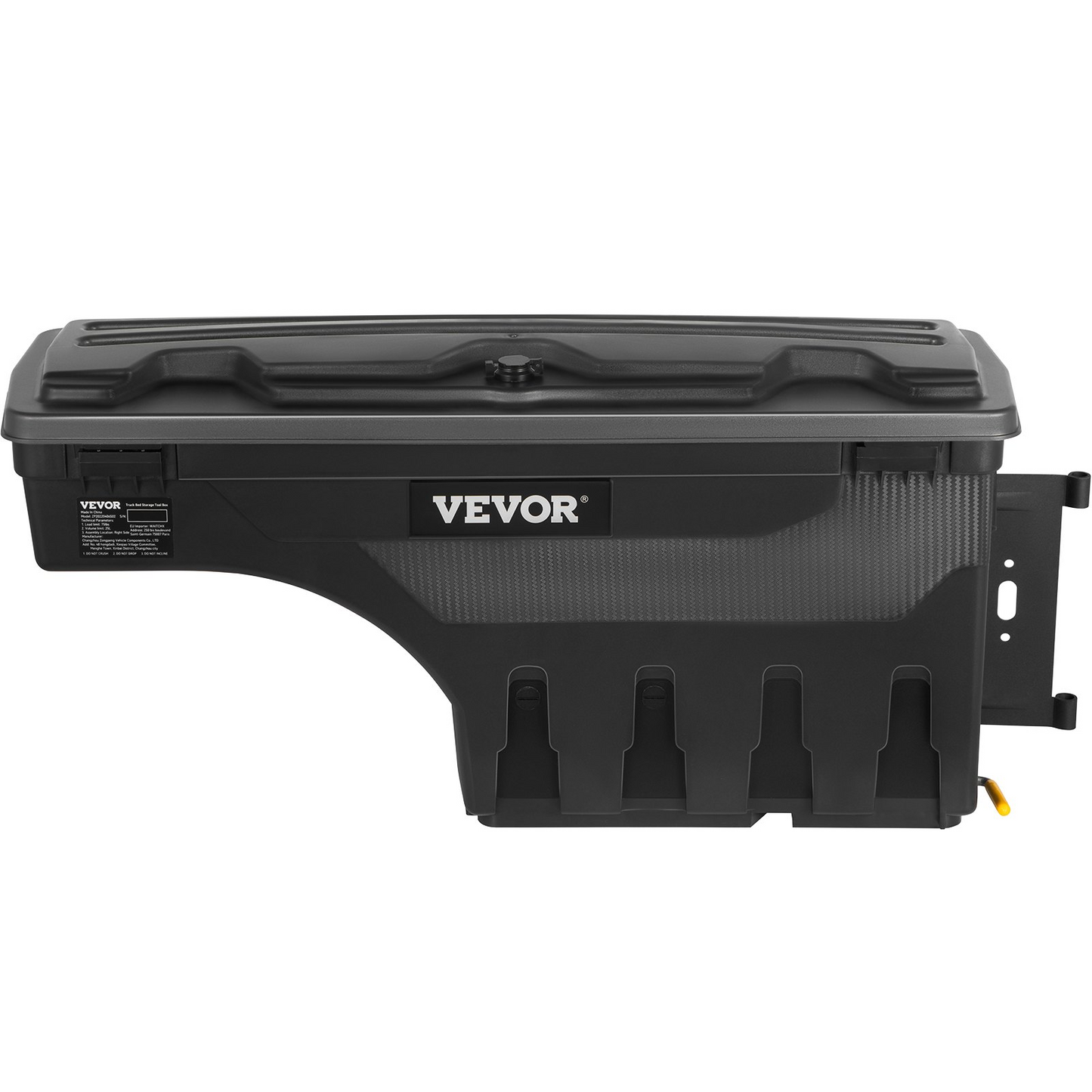 VEVOR Truck Bed Storage Box, Lockable Lid, Waterproof ABS Wheel Well Tool Box 6.6 Gal/20 L, Compatible with Chevrolet Silverado 1500 GMC Sierra 1500 2019-2021, Passenger Side, Black