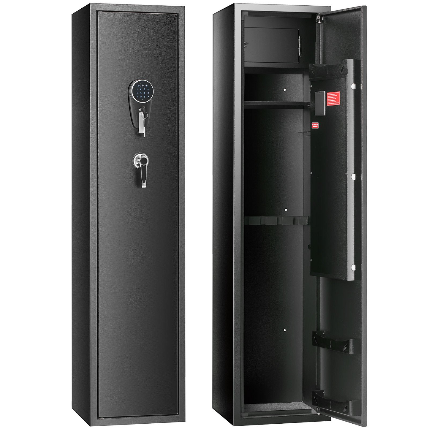 VEVOR 5 Gun Safe, Gun Security Cabinet with Lock & Digital Keypad, Gun Storage Cabinet with Built-in Storage Locker and Removable Storage Shelf for Home Long Gun and Pistols