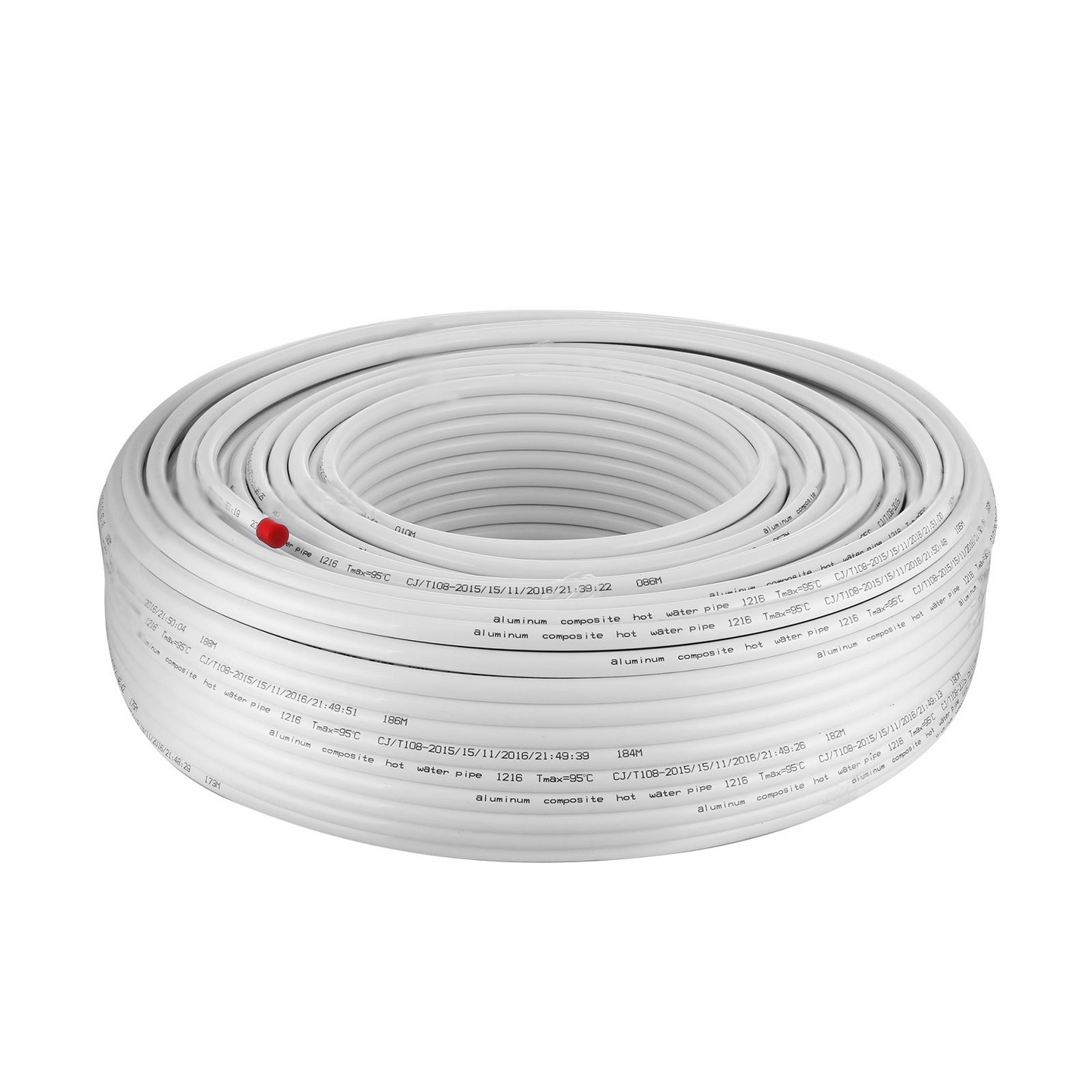 VEVOR 984Ft Roll of 1/2" PEX-AL-PEX Tubing Oxygen Barrier Radiant Floor PEX Pipe Radiant Heat Floor Heating Plumbing 300M Inner Aluminum Layer PEX Tubing Pipe (1/2" O2-Barrier, 984Ft/White)