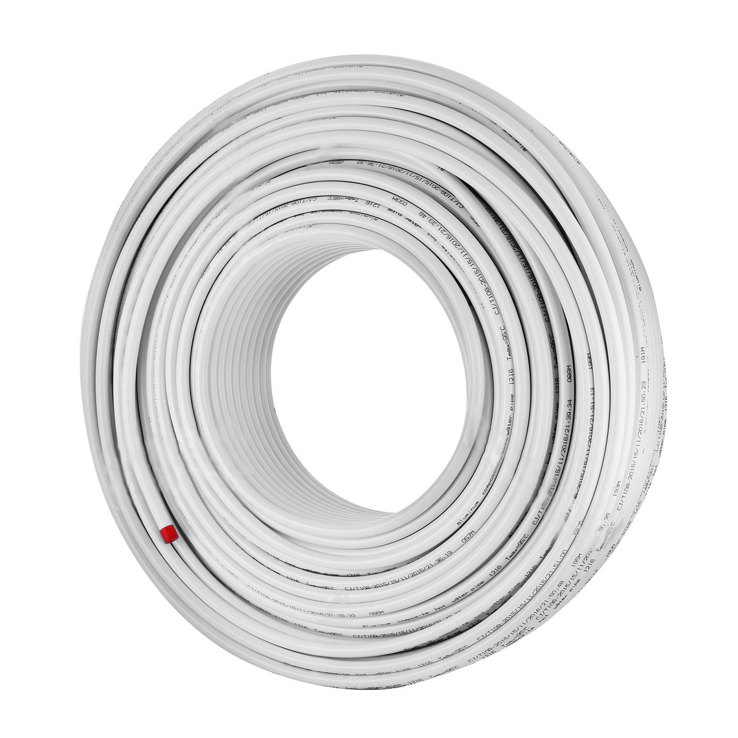 VEVOR 984Ft Roll of 1/2" PEX-AL-PEX Tubing Oxygen Barrier Radiant Floor PEX Pipe Radiant Heat Floor Heating Plumbing 300M Inner Aluminum Layer PEX Tubing Pipe (1/2" O2-Barrier, 984Ft/White)