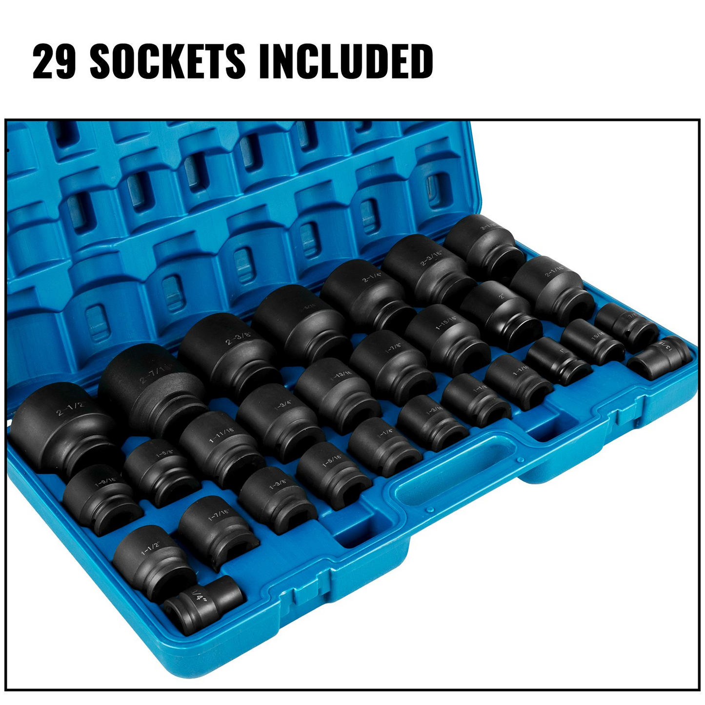 VEVOR Impact Socket Set 3/4 Inches - 29 Piece 6-Point Sockets