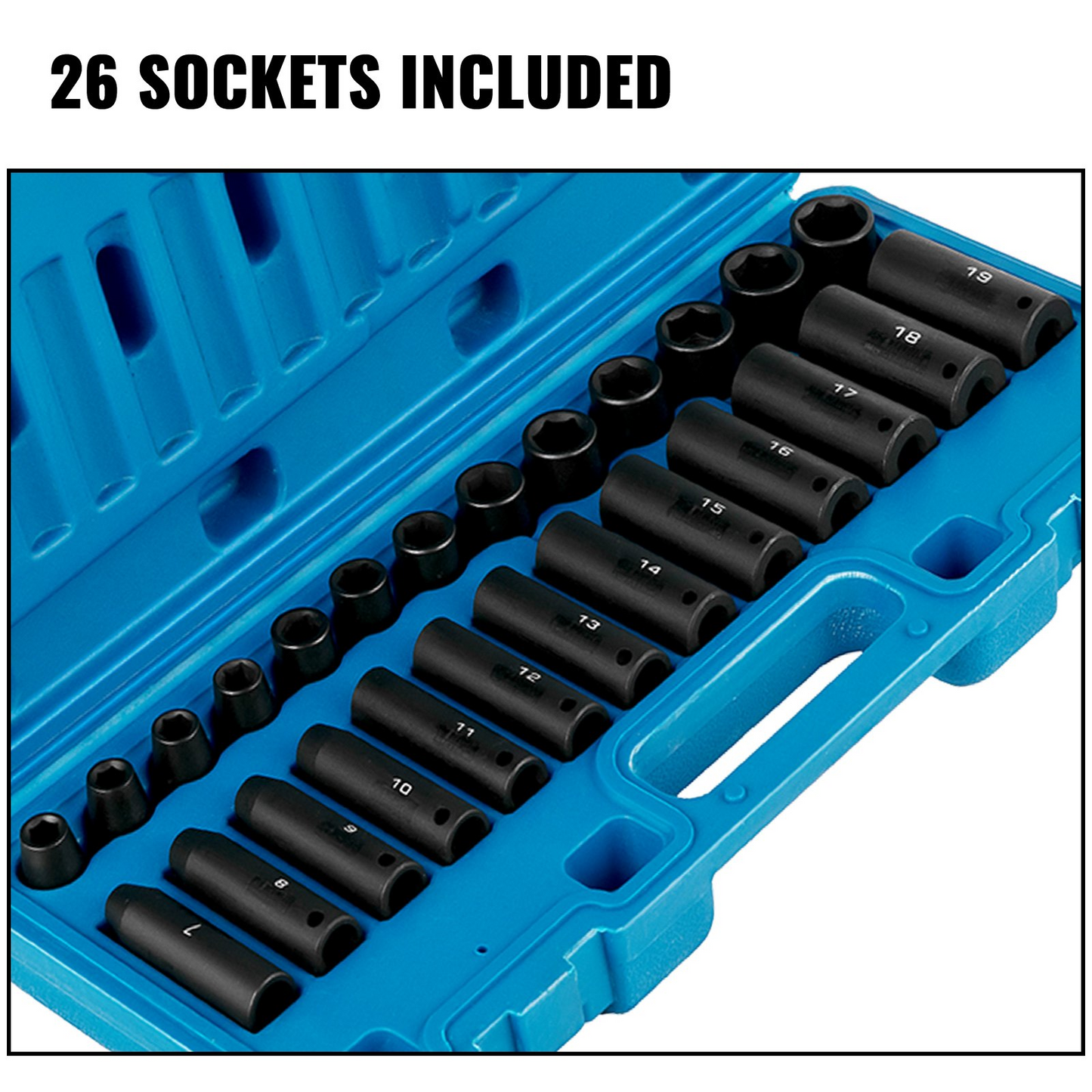 VEVOR Impact Socket Set 3/8 Inches - 26 Piece Impact Sockets