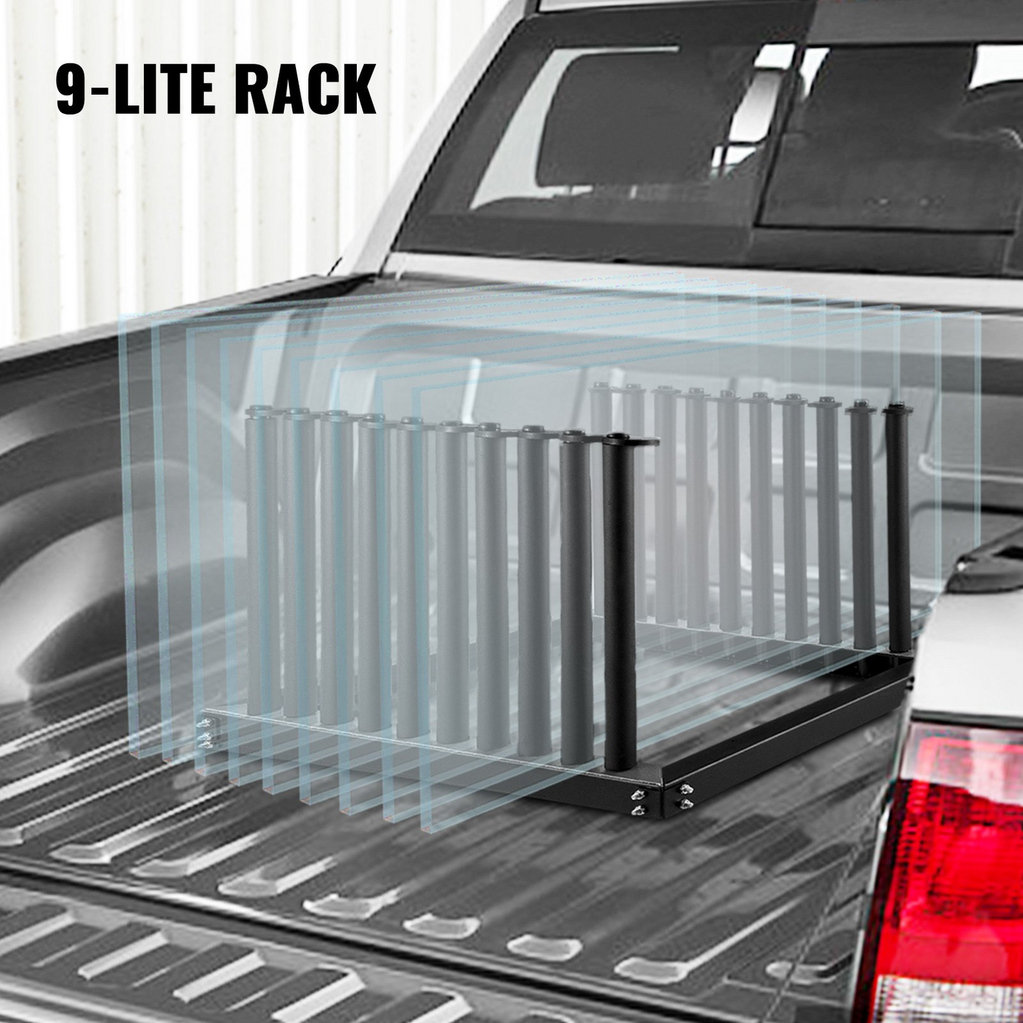 VEVOR Windshield Rack 9-Lite, Windshield Truck Rack Steel, Windshield Glass Rack 24-Inch Height, Windshield Rack for Truck w/PVC Pad & Foam Padding, Glass Rack for Truck, for Glass Transportation