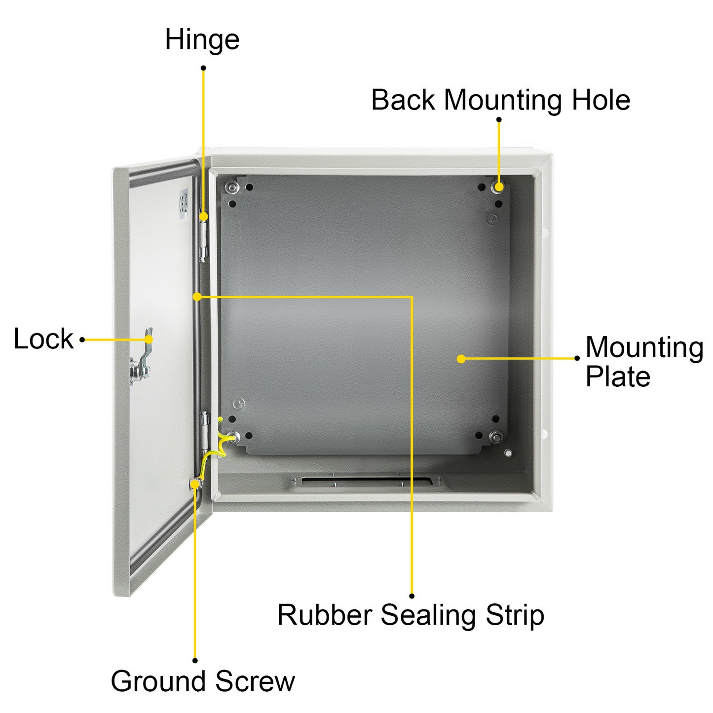 VEVOR NEMA Steel Enclosure, 16 x 16 x 6'' NEMA 4X Steel Electrical Box