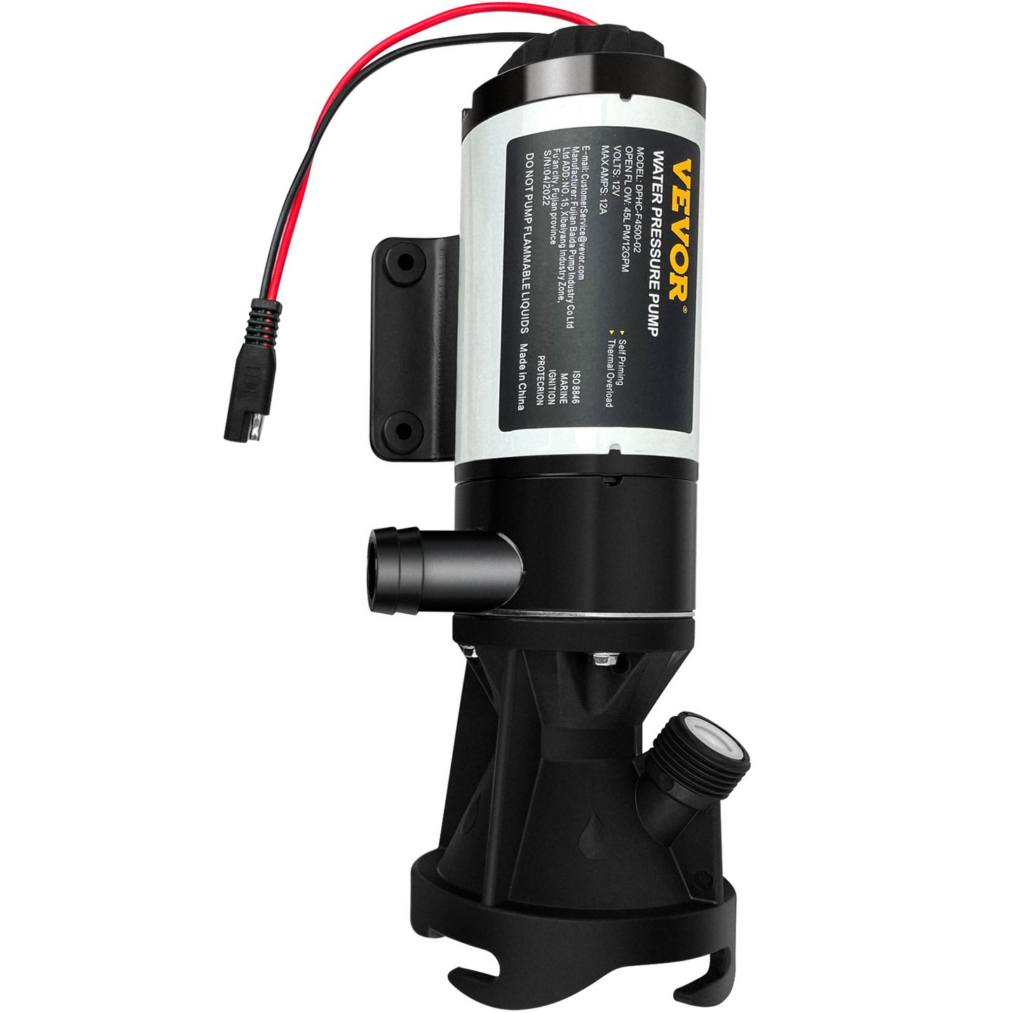 VEVOR RV Macerator Pump, 12V 12GPM Self-priming Water Waste Pumps w/RV Connector & Hose