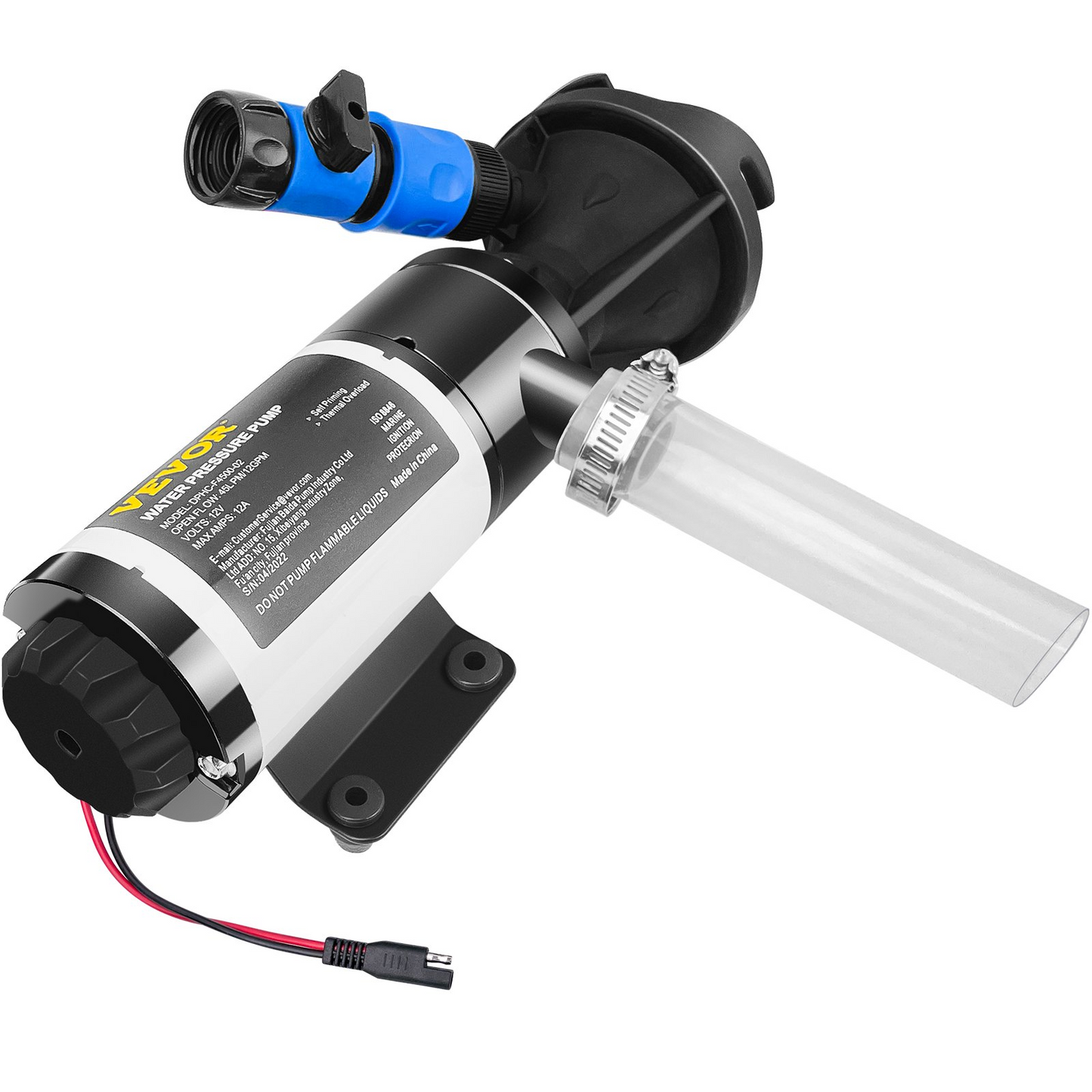 VEVOR RV Macerator Pump, 12V 12GPM Self-priming Water Waste Pumps w/RV Connector & Hose