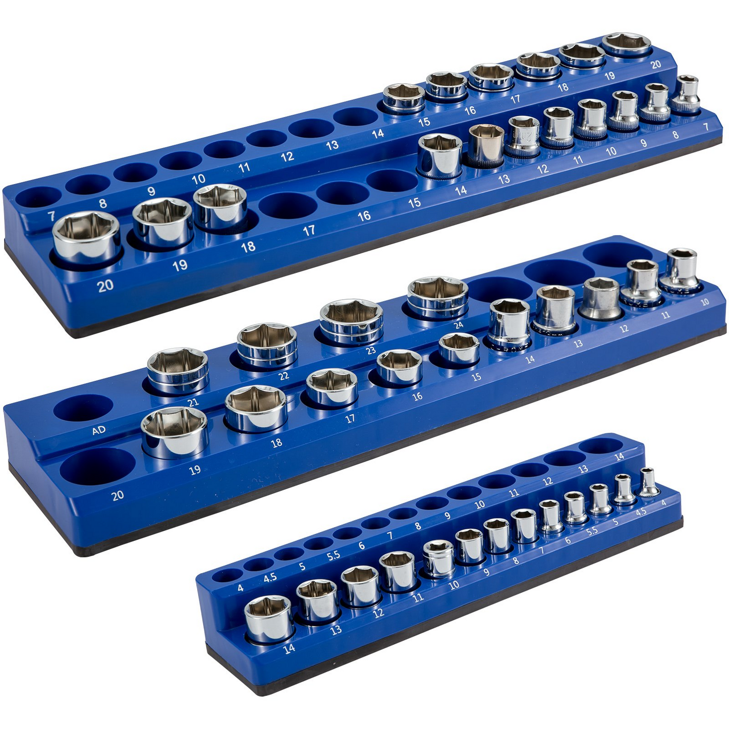 VEVOR Magnetic Socket Organizer Socket Holder Set - Metric Blue