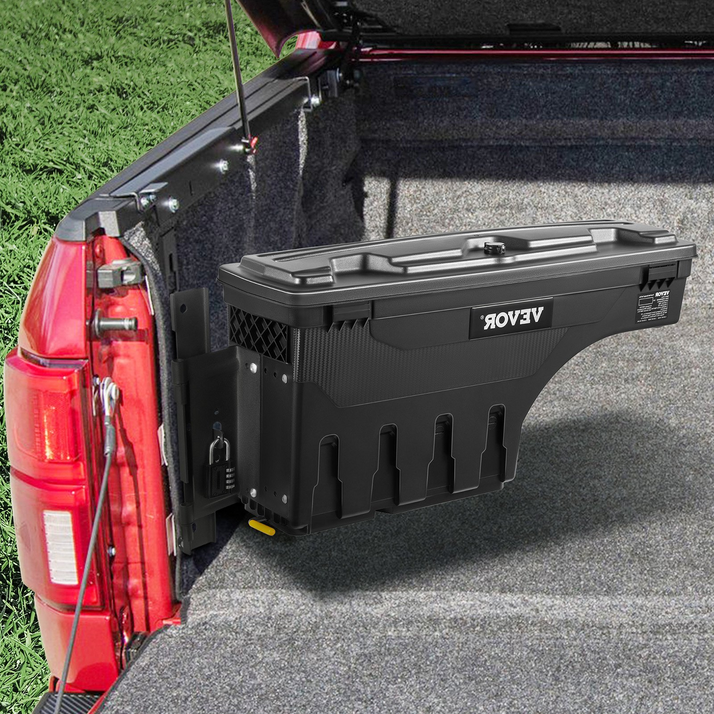 VEVOR Truck Bed Storage Box, Lockable Swing Case with Password Padlock