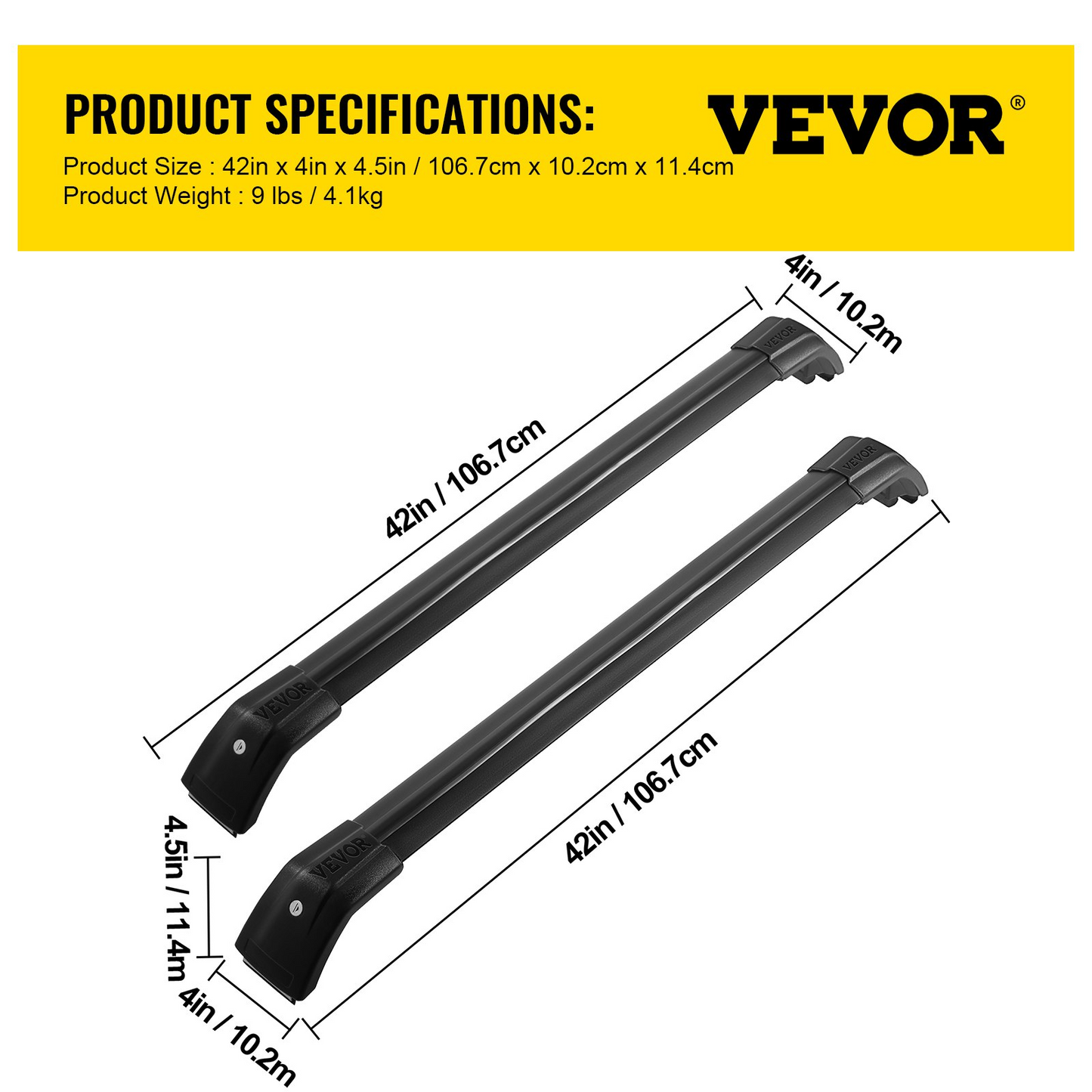 VEVOR Roof Rack Compatible with Kia Sorento 2015-2021 | Cross Bars Baggage Locking Roof Rail Crossbars