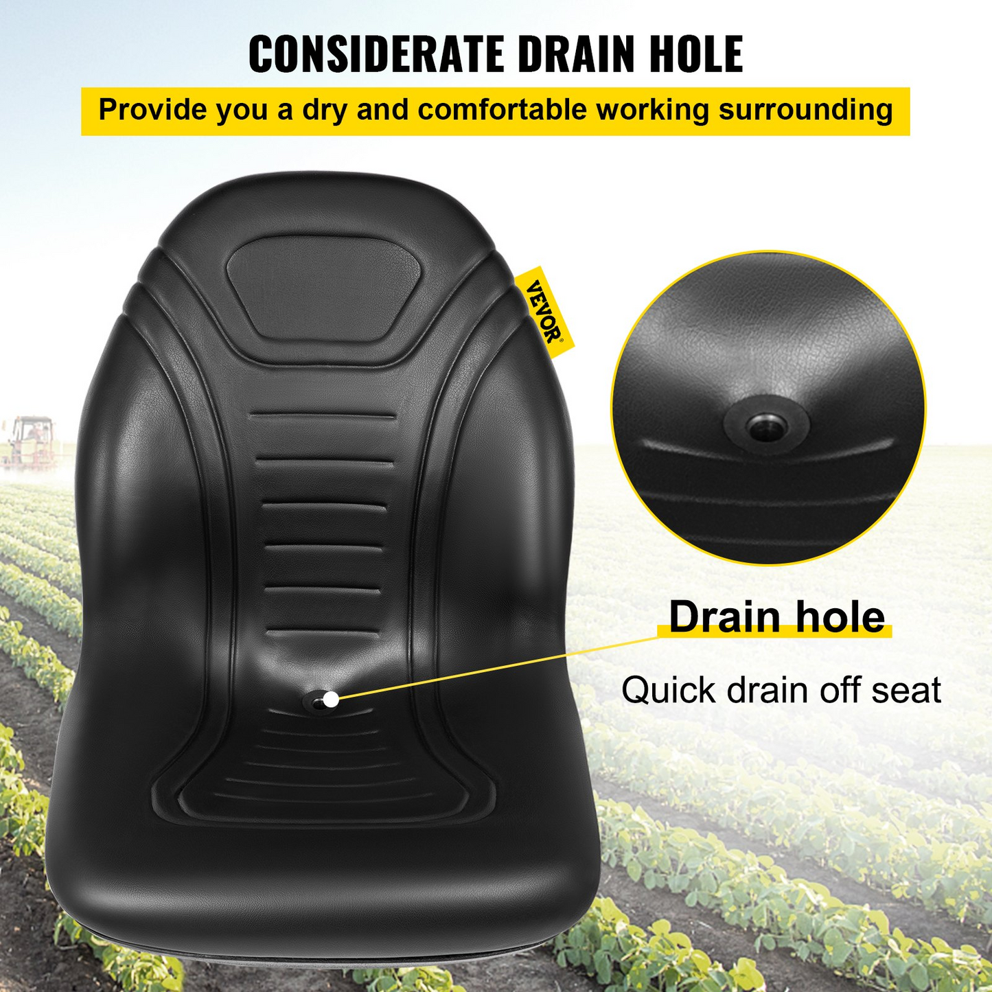 VEVOR Universal Tractor Seat Replacement 2 Pack - High Back Mower Seat Pair