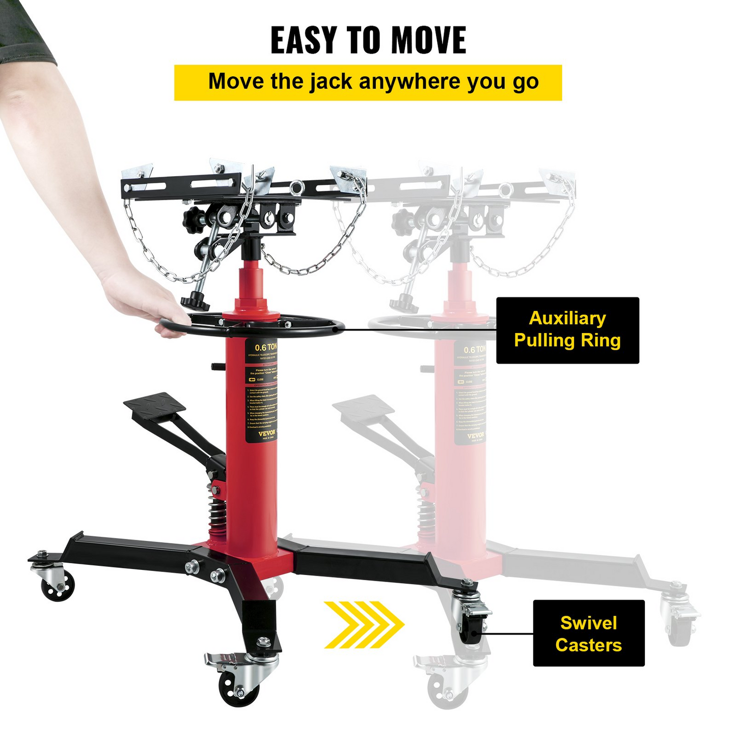 VEVOR Transmission Jack - Hydraulic Telescopic Transmission Jack, 2-Stage Floor Jack Stand