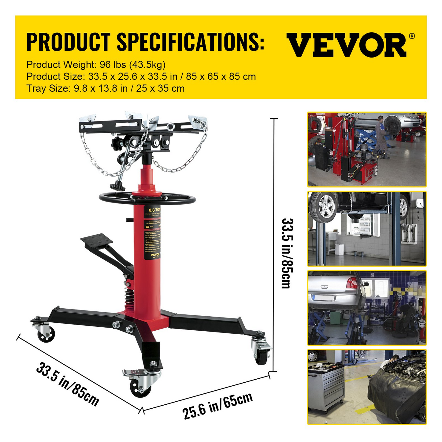 VEVOR Transmission Jack - Hydraulic Telescopic Transmission Jack, 2-Stage Floor Jack Stand