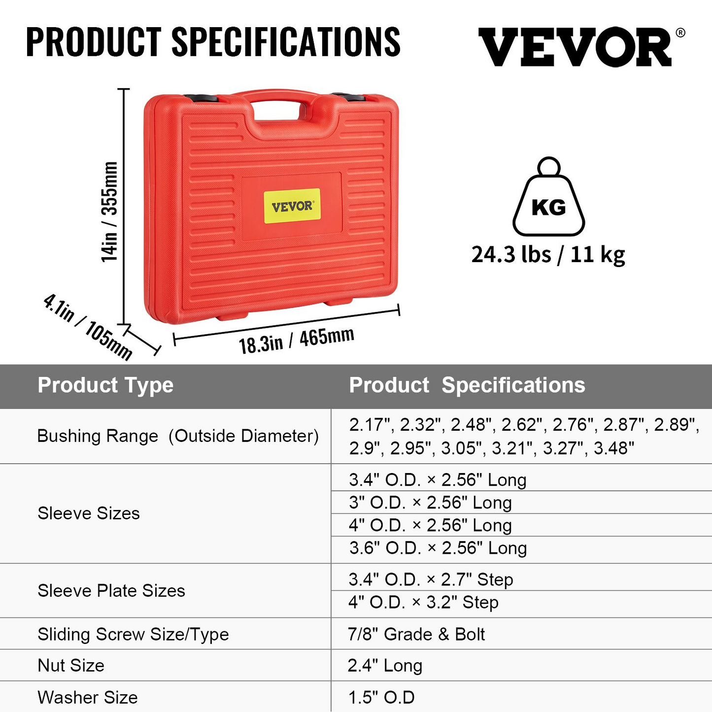 VEVOR FWD Front Wheel Drive Bearing Adapters Puller, 25 PCS, 45# Steel Press Replacement Installer Removal Tools Kit, Wheel Bearing Puller Tool Works on Most FWD Cars & Light Trucks