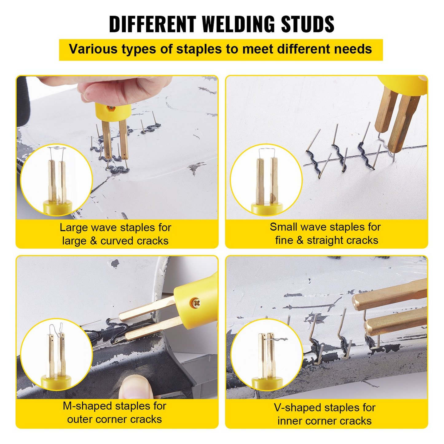 VEVOR Hot Stapler Plastic Repair Kit 600 Staples Tool Box 20W Plastic Welder Kit for Plastic Repair Thermo Repair (600 Staples)