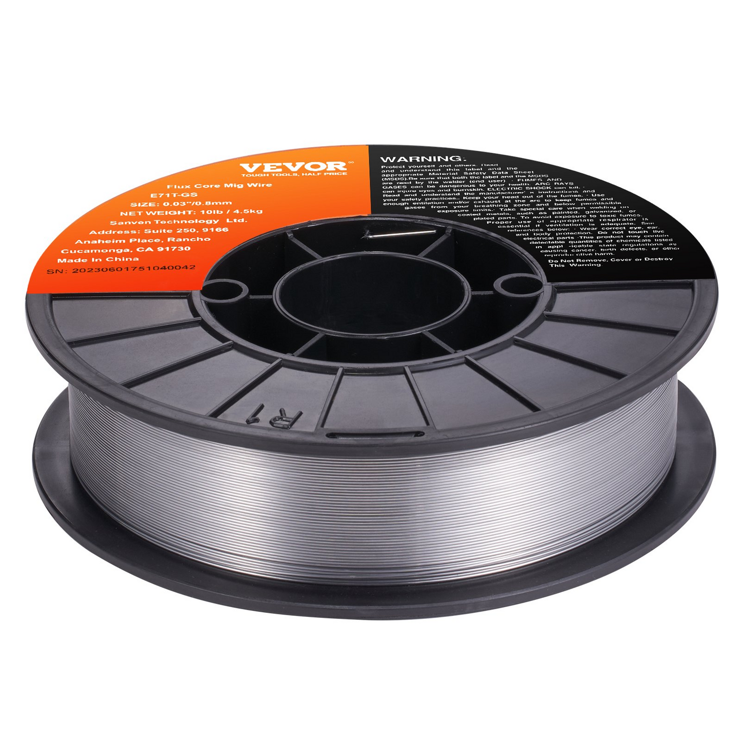 VEVOR Flux Core MIG Welding Wire E71T-GS 0.03" 10LBS Gasless Mild Steel MIG Wire