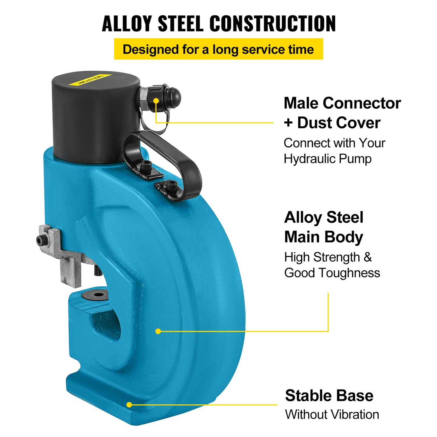 VEVOR CH-70 Hydraulic Hole Punching Tool 35T Hole Digger Force Puncher Smooth Hole Puncher for Iron Plate Copper Bar Aluminum Stainless Steel