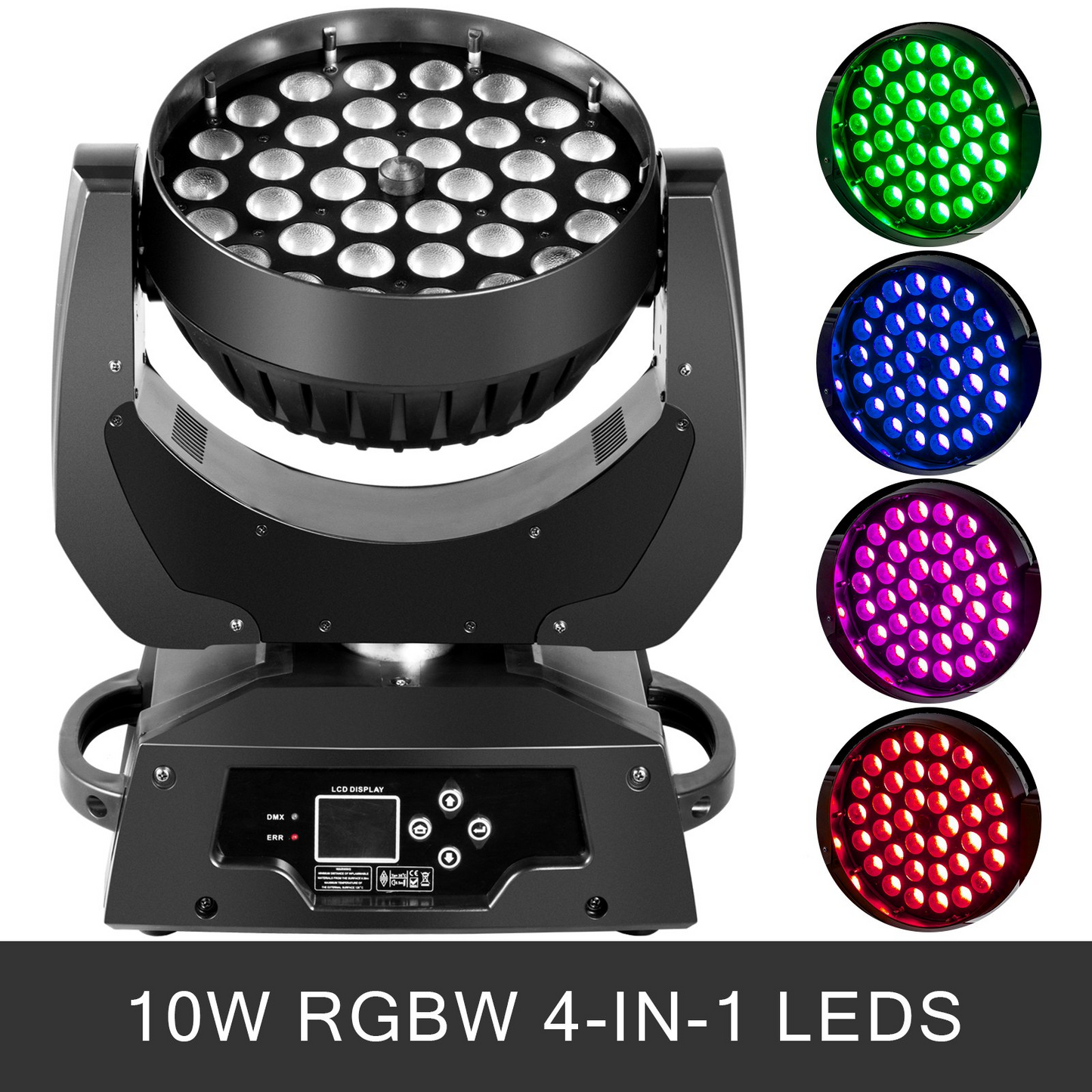 36 X 10w Rgbw (4in1) Led Zoom Moving Head 360w Wash Stage Light Dmx 13ch