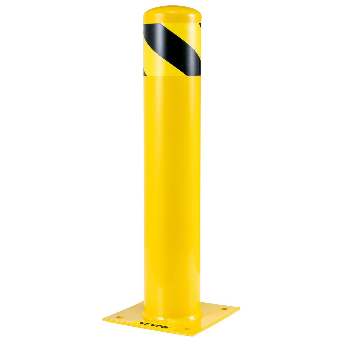 VEVOR Safety Bollard 24-5.5 Safety Barrier Bollard 5-1/2" OD 24" Height Yellow Powder Coat Pipe Steel Safety Barrier with 4 Free Anchor Bolts for Traffic-Sensitive Area